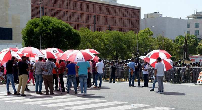 protestas en el congreso